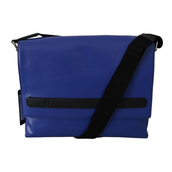 Dolce & Gabbana White Blue Leather Bifold Crossbody Sling Wallet main image 0